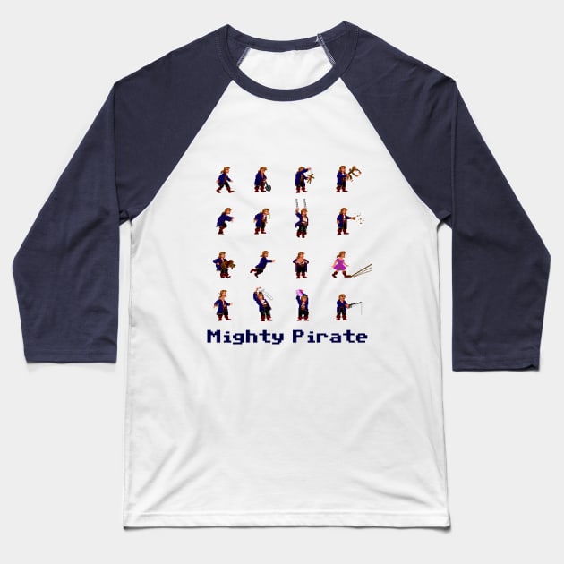 Mighty Pirate - A Guybrush Threepwood Antology Baseball T-Shirt by liviopacifico